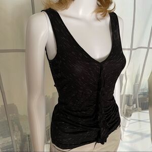 Caslon Black Ruffle Down Front Tank Top